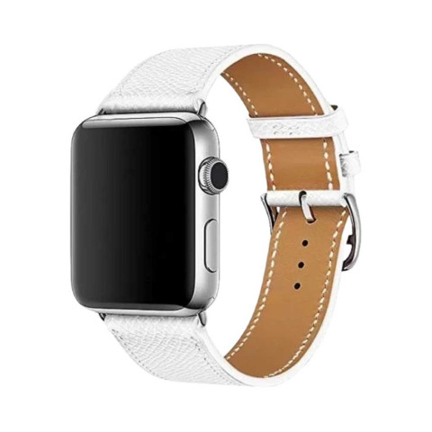 Кожаный ремешок Hermes New Leather для Apple Watch 38/40/41mm White Кожаный ремешок Hermes New Leather для Apple Watch 38/40/41mm White